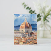 Florence uitzicht | il Duomo | waterverf Briefkaart (Staand voorkant)