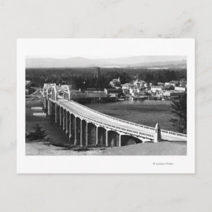 Florence, Uitzicht van Oregon en brug van Siuslaw Briefkaart