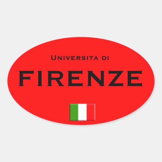 Florence University Euro-stijl ovale Sticker (Voorkant)
