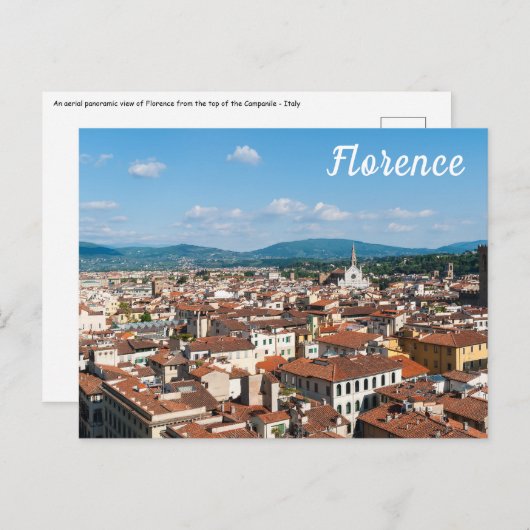 Florence vanaf de top van de Campanile - Italië Briefkaart (Voorkant / Achterkant)