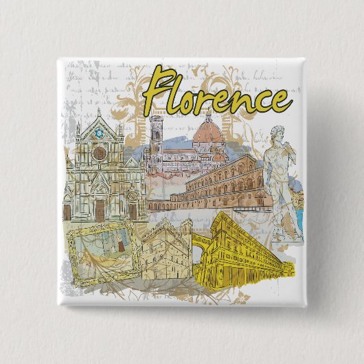 Florence Vierkante Button 5,1 Cm (Voorkant)