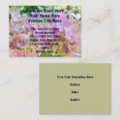 Florence Visitekaartjes Aangepaste roze hydrangea (Voorkant / Achterkant)
