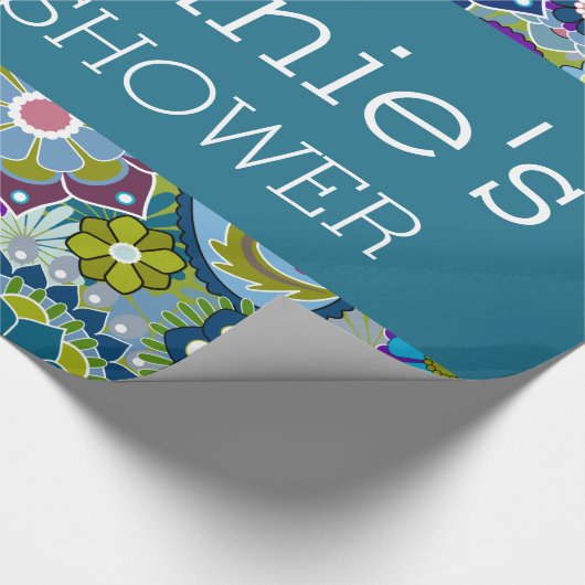 Florence Vrijgezellenfeest Blauwgroen en Green Ret Cadeaupapier (Hoek)