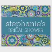 Florence Vrijgezellenfeest Blauwgroen en Green Ret Cadeaupapier (Vlak)