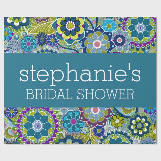 Florence Vrijgezellenfeest Blauwgroen en Green Ret Cadeaupapier (Vlak)