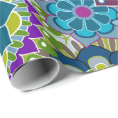 Florence Vrijgezellenfeest Blauwgroen en Green Ret Cadeaupapier (Rol Hoek)