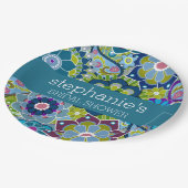 Florence Vrijgezellenfeest Blauwgroen en Green Ret Papieren Bordje (Gekanteld)