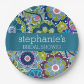 Florence Vrijgezellenfeest Blauwgroen en Green Ret Papieren Bordje (Voorkant)