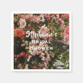 Florence Vrijgezellenfeest Name Pink White Flowers Servet