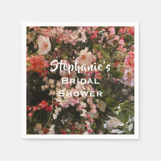 Florence Vrijgezellenfeest Name Pink White Flowers Servet (Voorkant)