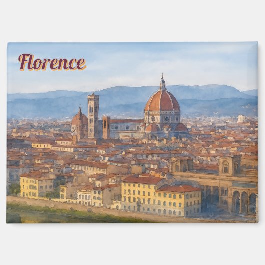 Florence Watercolor Silhouet Magneet (Voorkant)