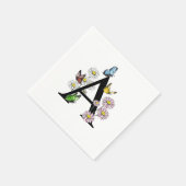 Florence Waterverf Butterfly Monogram Letter A Servet (Hoek)