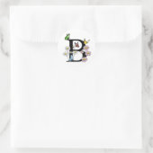 Florence Waterverf Butterfly Monogram Letter B Ronde Sticker (Tas)