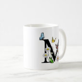 Florence Waterverf Butterfly Monogram Letter M Koffiemok (Voorkant rechts)