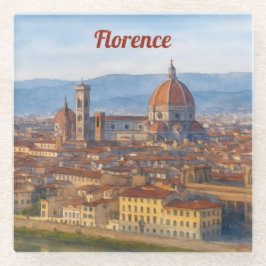 Florence Waterverf Duomo Silhouette Glazen Onderzetter