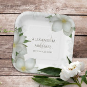 Florence Waterverf Elegant Magnolia Flower Blooms Papieren Bordje