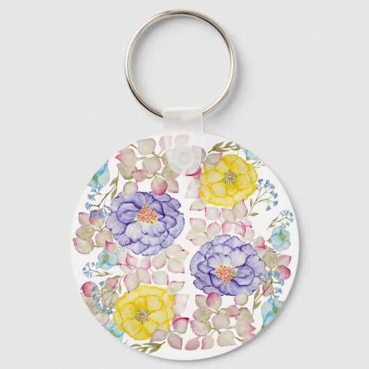 Florence-waterverf-elegant patroon sleutelhanger (Voorkant)