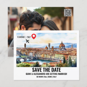 Florence waterverf foto save the date Italië Briefkaart