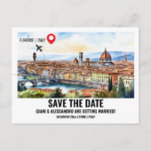 Florence waterverf foto save the date Italië Briefkaart (Voorkant)
