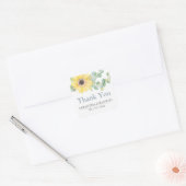 Florence Waterverf Geel Zonnebloem Ziekenhuisplukk Vierkante Sticker (Envelop)
