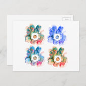 Florence waterverf handgetekend abstract briefkaar briefkaart (Voorkant / Achterkant)