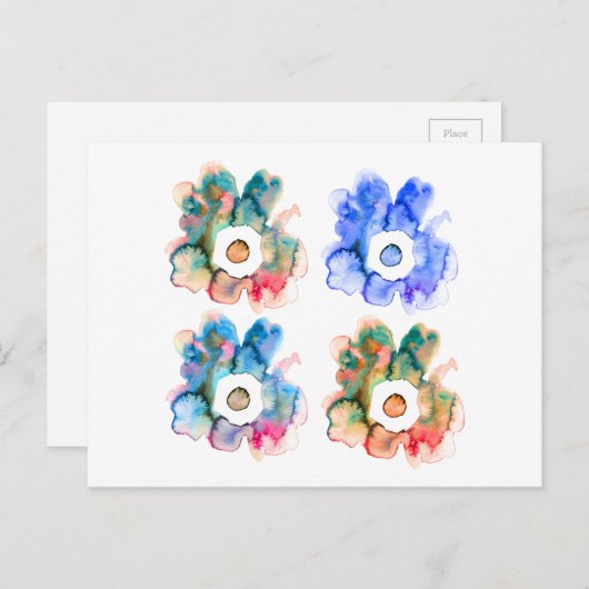 Florence waterverf handgetekend abstract briefkaar briefkaart (Voorkant / Achterkant)