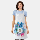 Florence waterverf handgetekende abstracte kunst schort (Gedragen)
