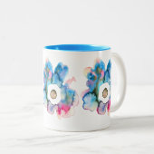 Florence waterverf handgetekende abstracte kunst tweekleurige koffiemok (Voorkant rechts)