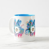 Florence waterverf handgetekende abstracte kunst tweekleurige koffiemok (Voorkant links)