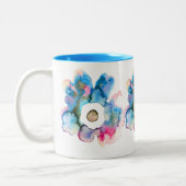 Florence waterverf handgetekende abstracte kunst tweekleurige koffiemok (Links)