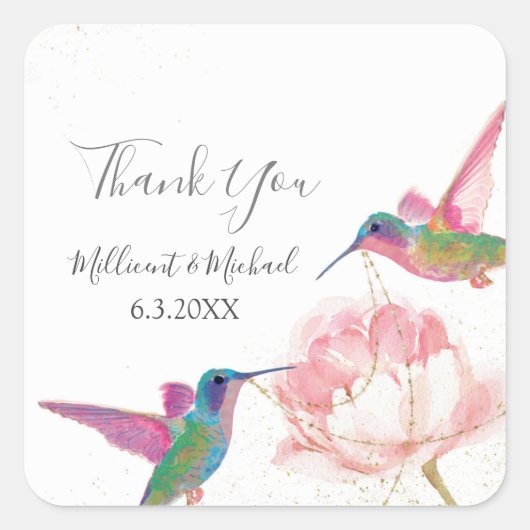 Florence Waterverf Hummingbird Favors Sticker (Voorkant)