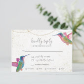 Florence Waterverf Hummingvogels Colorful Gold RSV RSVP Kaartje (Staand voorkant)