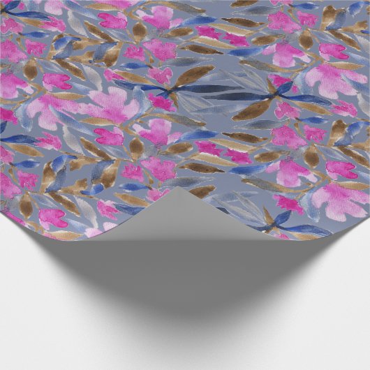 Florence Waterverf in roze Venetiaanse blauwe ceda Cadeaupapier (Hoek)