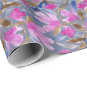 Florence Waterverf in roze Venetiaanse blauwe ceda Cadeaupapier (Rol Hoek)