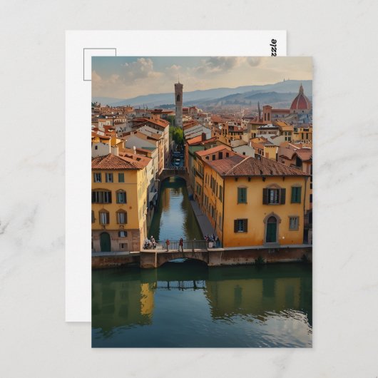 Florence waterverf kunst briefkaart (Voorkant / Achterkant)