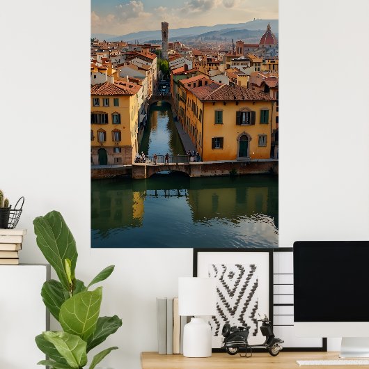 Florence waterverf kunst poster (Thuiskantoor)