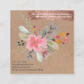 Florence waterverf make-up: kraft roos goud vierkante visitekaartje (Achterkant)