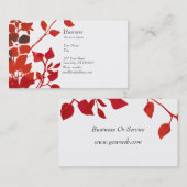 Florence Waterverf moderne rode bloemen op wit Visitekaartje (Voorkant / Achterkant)