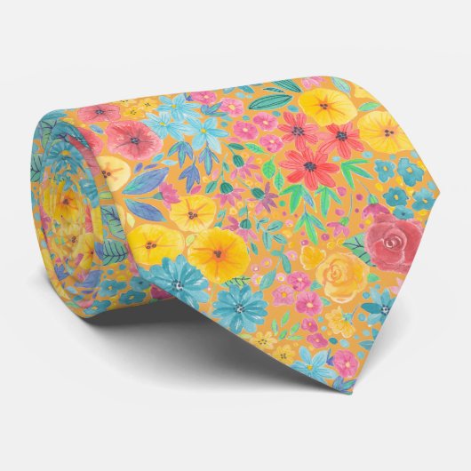 Florence waterverf patroon in gele stropdas (Opgerold)