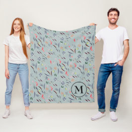 Florence Waterverf Personal Monogram Fleece Deken