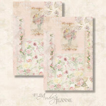 Florence Waterverf  roze bloemen ontkoppeling