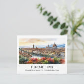 Florence waterverf skyline Rome Italië bewerkbaar Briefkaart (Staand voorkant)