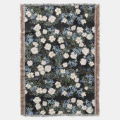 Florence Waterverf Wildbloemen Roze Blauwe Blauwe  Deken (Voorkant Verticaal)