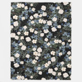 Florence Waterverf Wildbloemen Roze Blauwe Blauwe Fleece Deken (Voorkant)