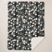 Florence Waterverf Wildbloemen Roze Blauwe Blauwe Sherpa Deken (Voorkant)