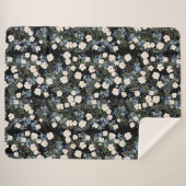 Florence Waterverf Wildbloemen Roze Blauwe Blauwe Sherpa Deken (Voorkant (horizontaal))