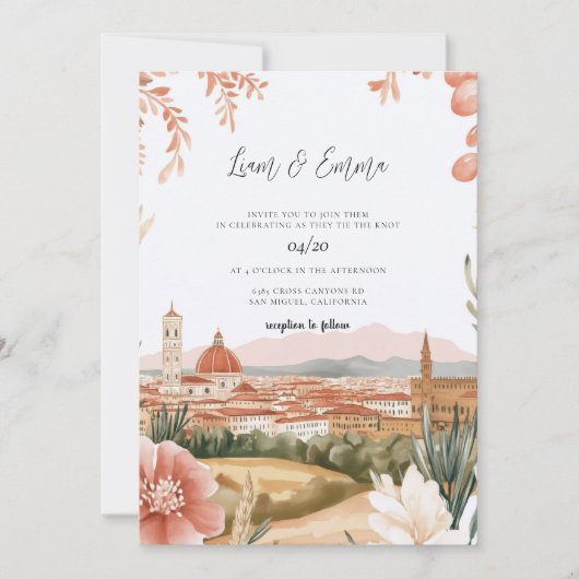Florence Wedding Invitation Kaart (Voorkant)