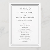 Florence White Elegant Huwelijk Programmakaart (Voorkant)