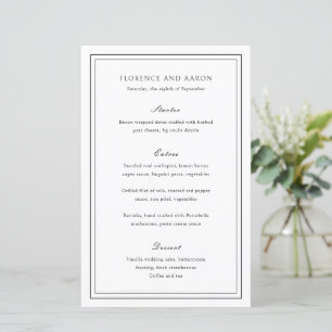 Florence White Elegant Wedding Menu
