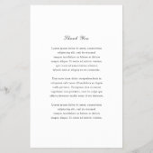 Florence White Elegant Wedding Menu (Achterkant)